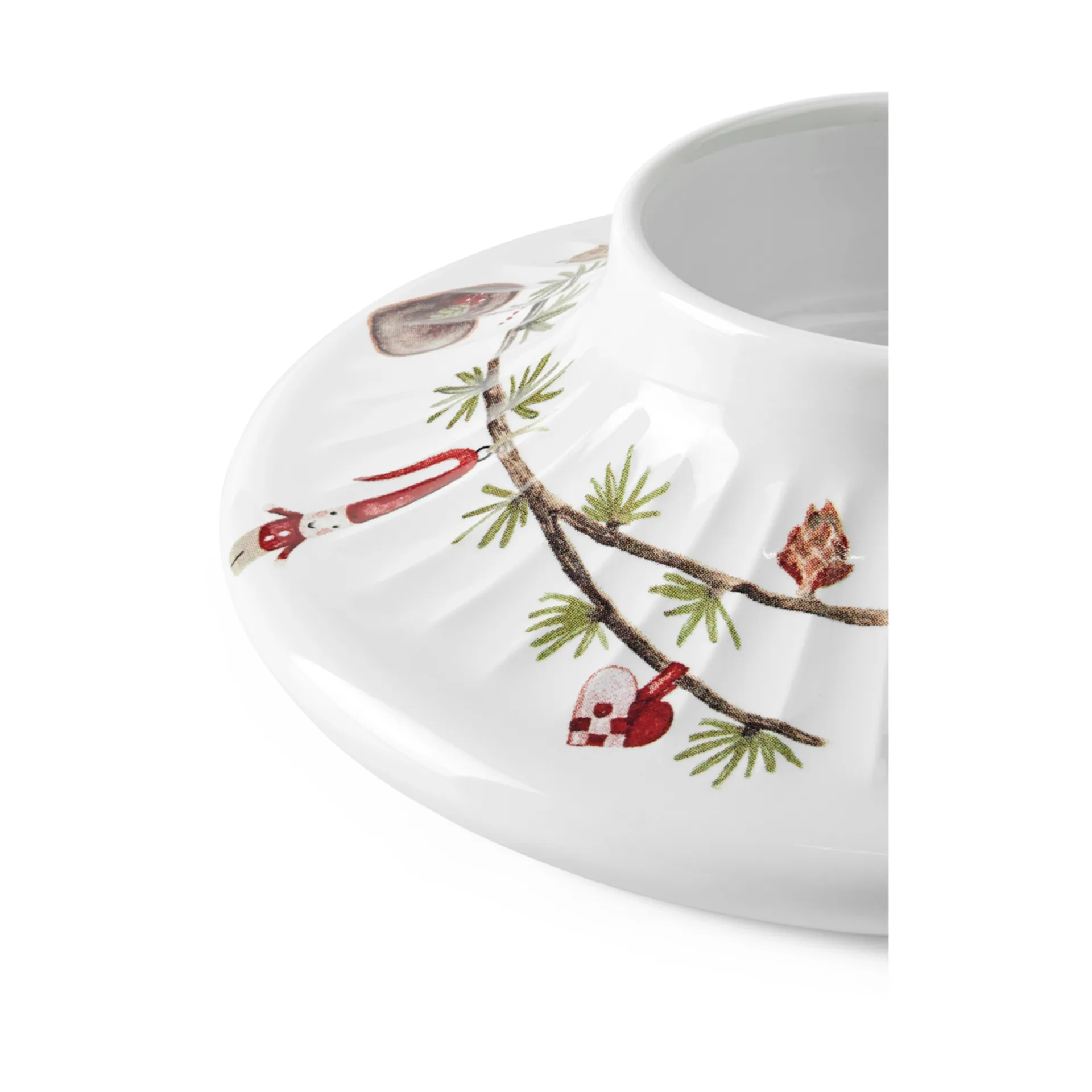 Hammershøi Christmas block candle stick Ø13 cm, White Kähler
