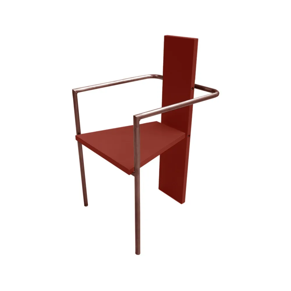 Concrete armchair, Red pre-plated copper frame Källemo