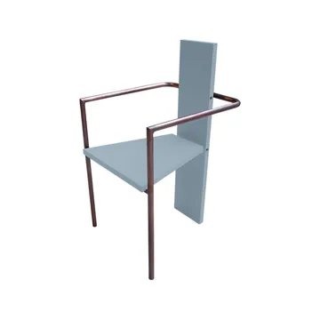 Concrete armchair - Sky blue-copper plated base - Källemo