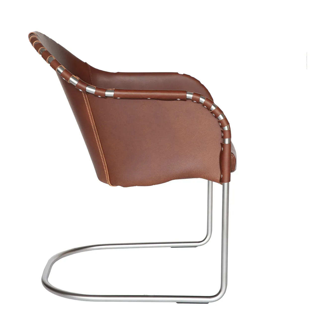 Ingo armchair, Cognac-matte chrome Källemo