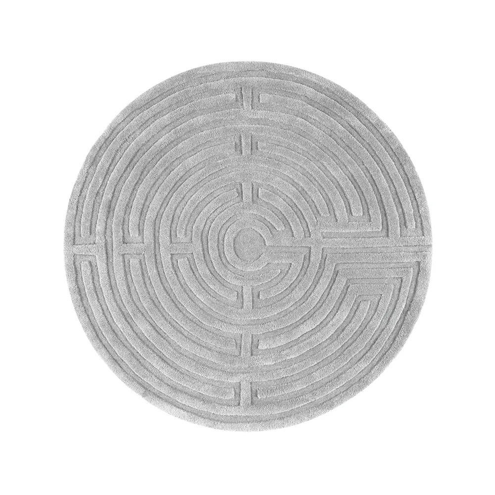 Minilabyrinth rug round, silver grey (grey), 130 cm Kateha