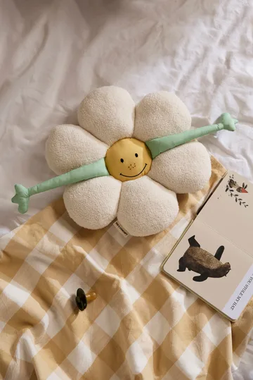 Flower cushion - White-green-yellow - Kid's Concept