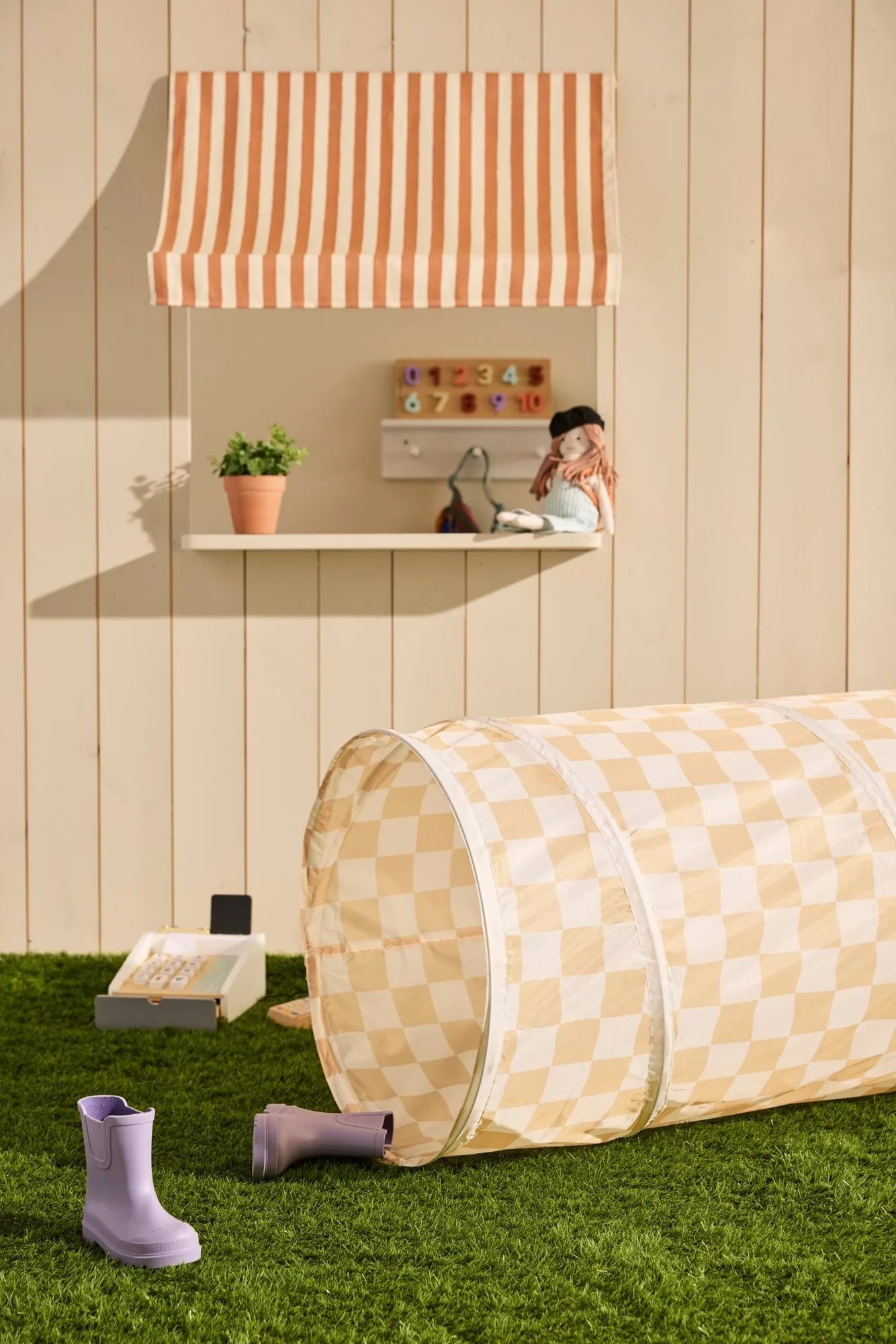 Kid's Base tunnel, Yellow check pattern Kid's Concept