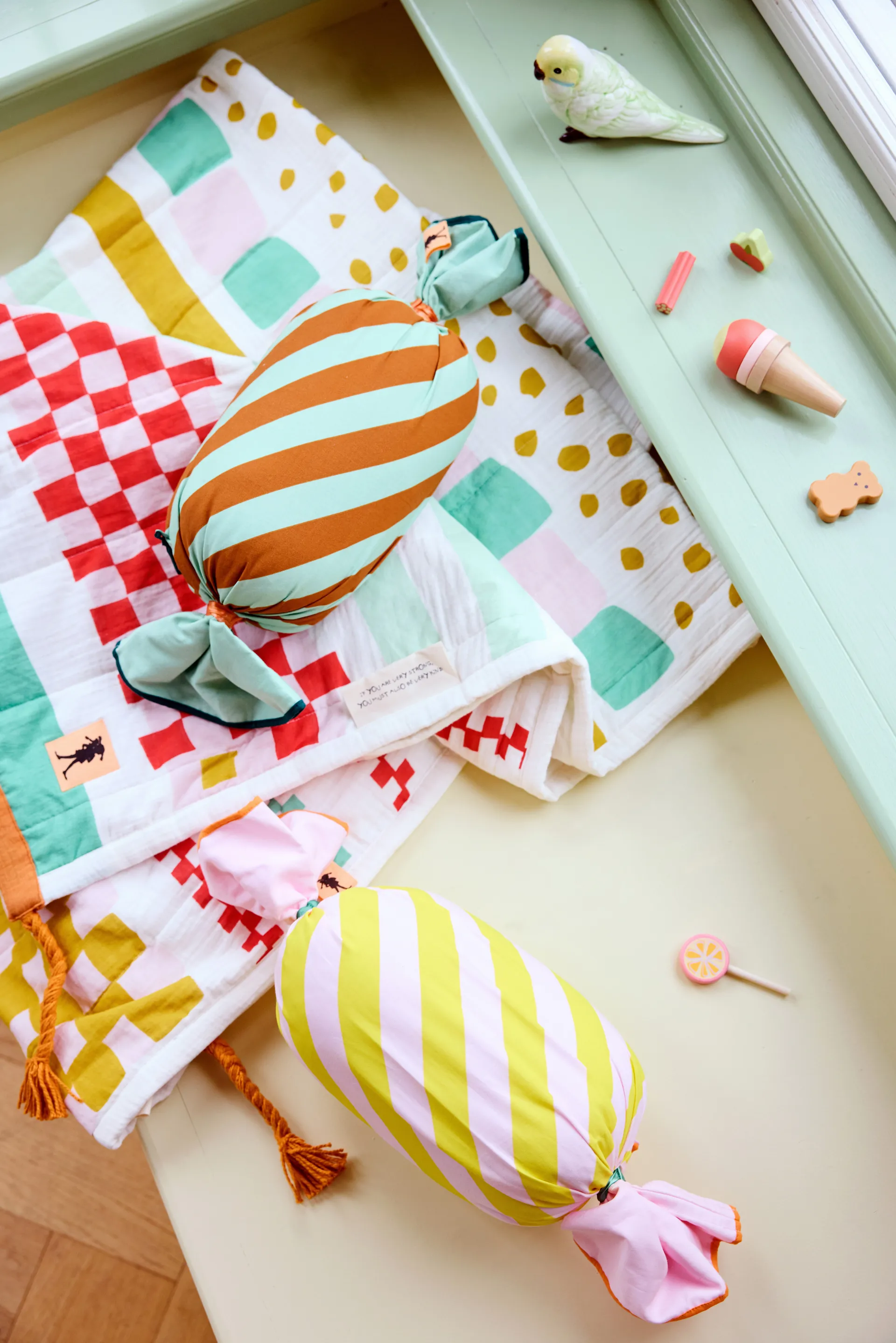 Pippi candy cushion, Green, 53x16 cm Kid's Concept