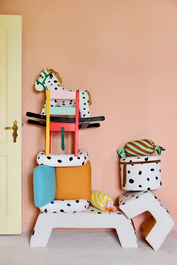 Pippi pouf with storage Ø40x30.5 cm - Multi - Kid's Concept