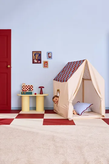 Playhouse tent, 110x80x124 cm - Dove blue check - Kid's Concept