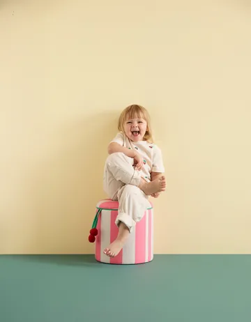 Storage cylinder pouf - Pink, Ø40x30.5 cm - Kid's Concept