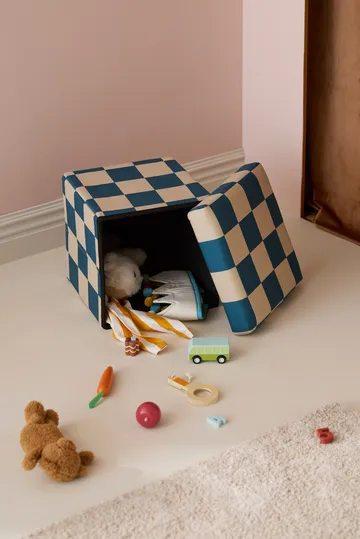 Storage ottoman cube - Blue-green, 30x30 cm - Kid's Concept