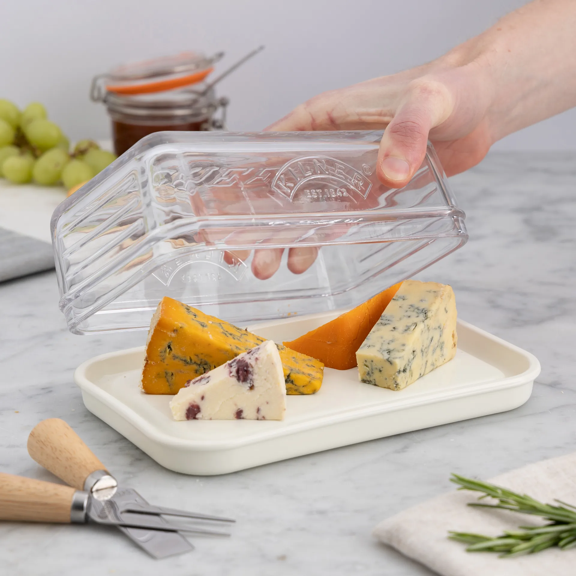 Kilner cheese storage, Clear white Kilner