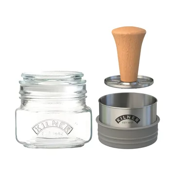 Kilner Mash & Store storage jar set - Clear-stainless steel-wood, 0.5 L - Kilner