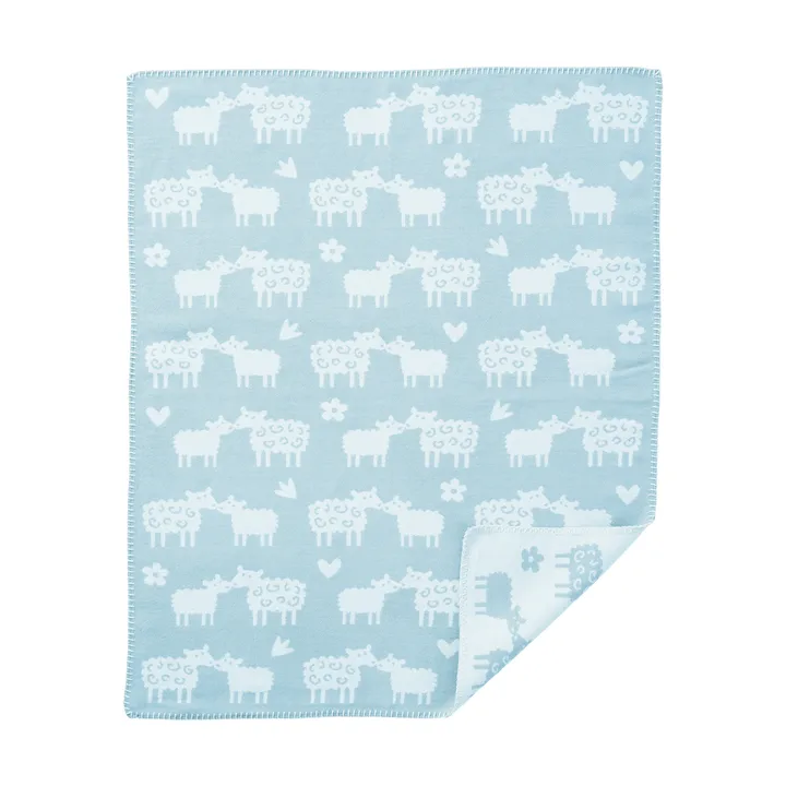Bää cotton baby blanket - Light blue, 70x90 cm - Klippan Yllefabrik
