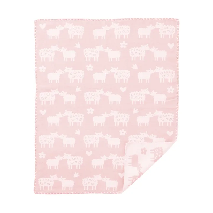 Bää cotton baby blanket - Soft pink, 70x90 cm - Klippan Yllefabrik