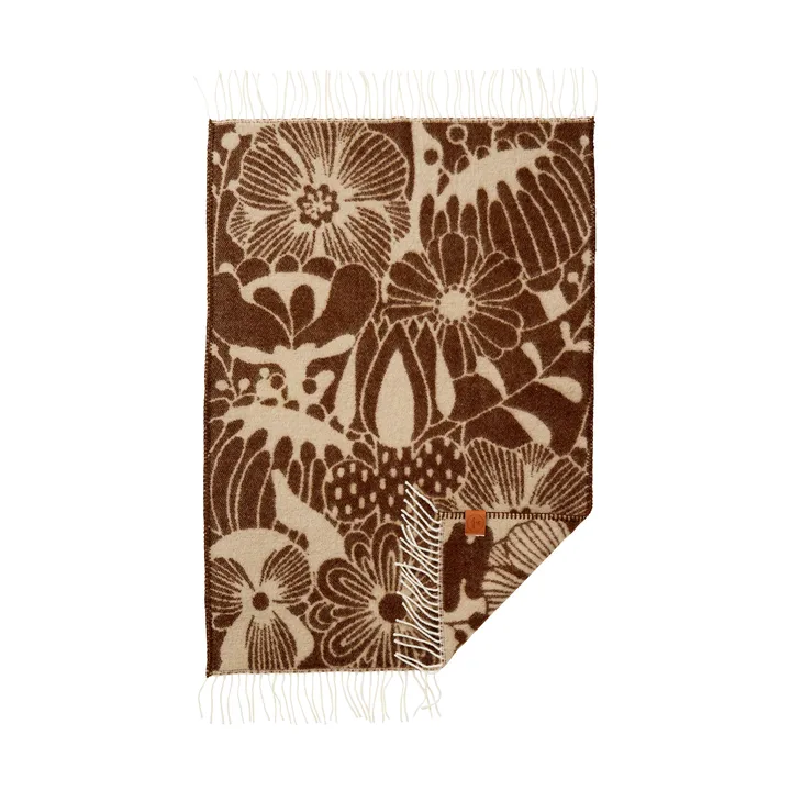Flower Vine kids throw blanket - Brown-beige, 65x110 cm - Klippan Yllefabrik