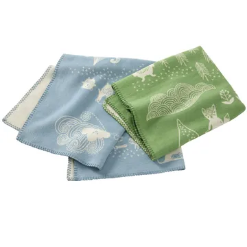 Little bear childrens blanket - blue - Klippan Yllefabrik