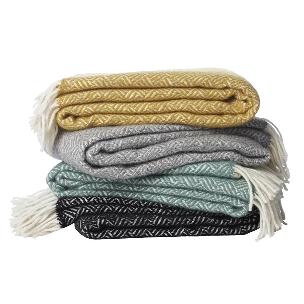 Samba wool throw, grey Klippan Yllefabrik