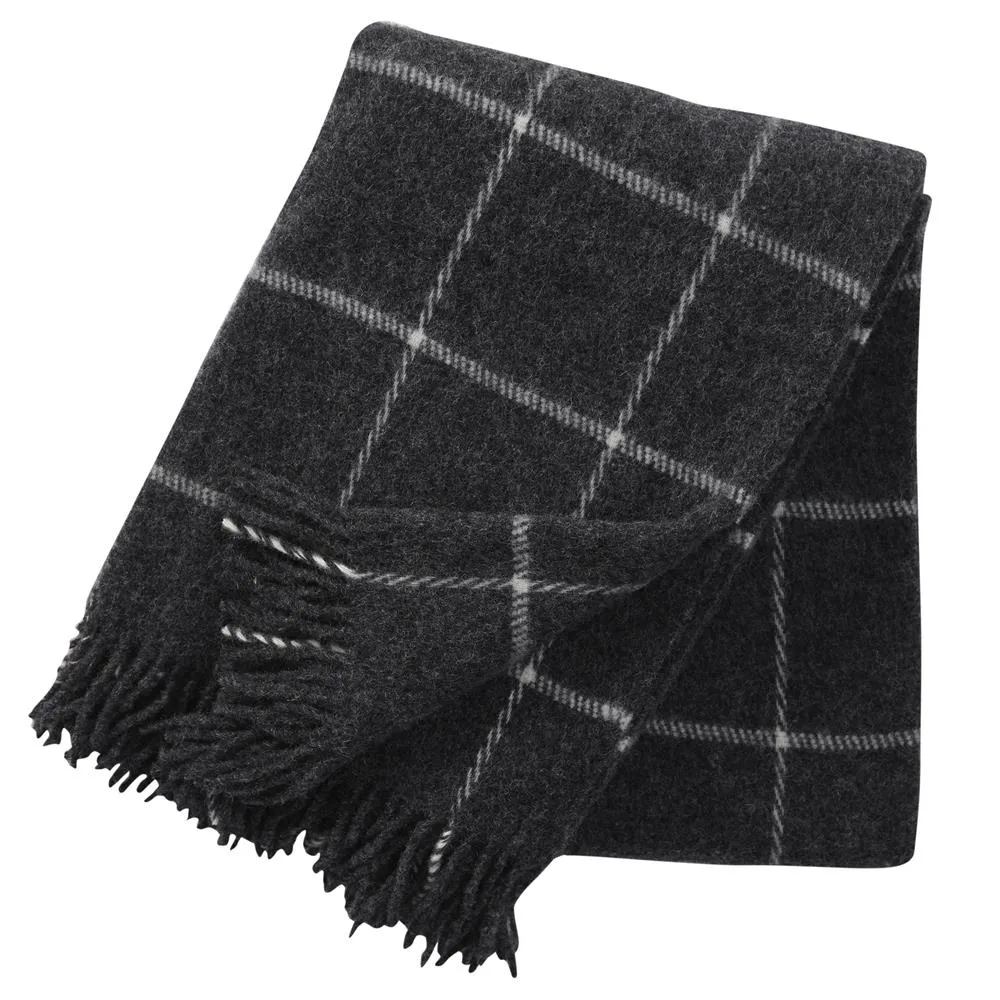 Vinga wool throw, dark grey Klippan Yllefabrik