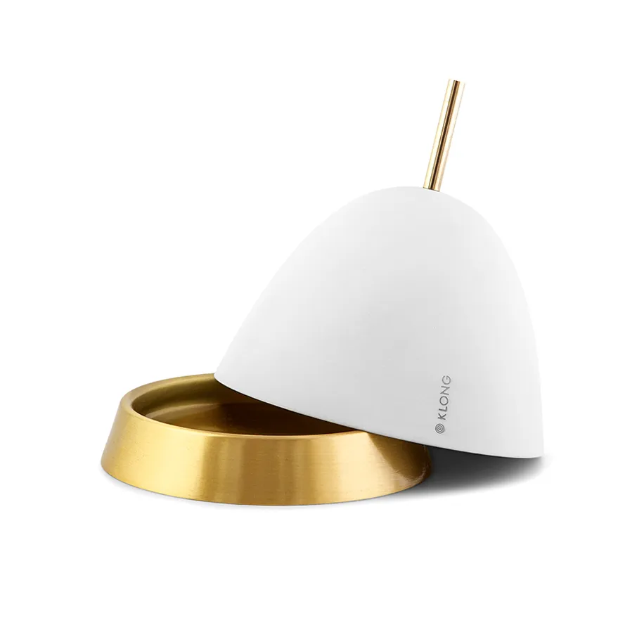 Gömma storage small 12 cm, white-brass KLONG