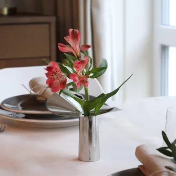 Löv vase-candle holder - Stainless steel. 10 cm - KLONG
