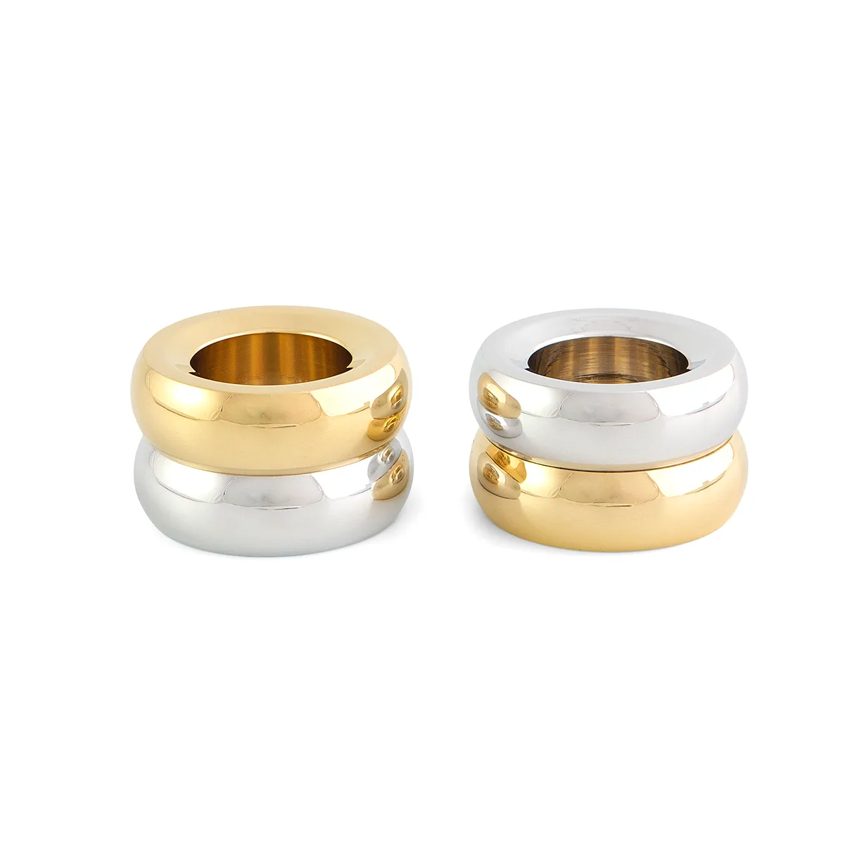 Marriage Duo candle sticks 2 pieces, brass-silver KLONG