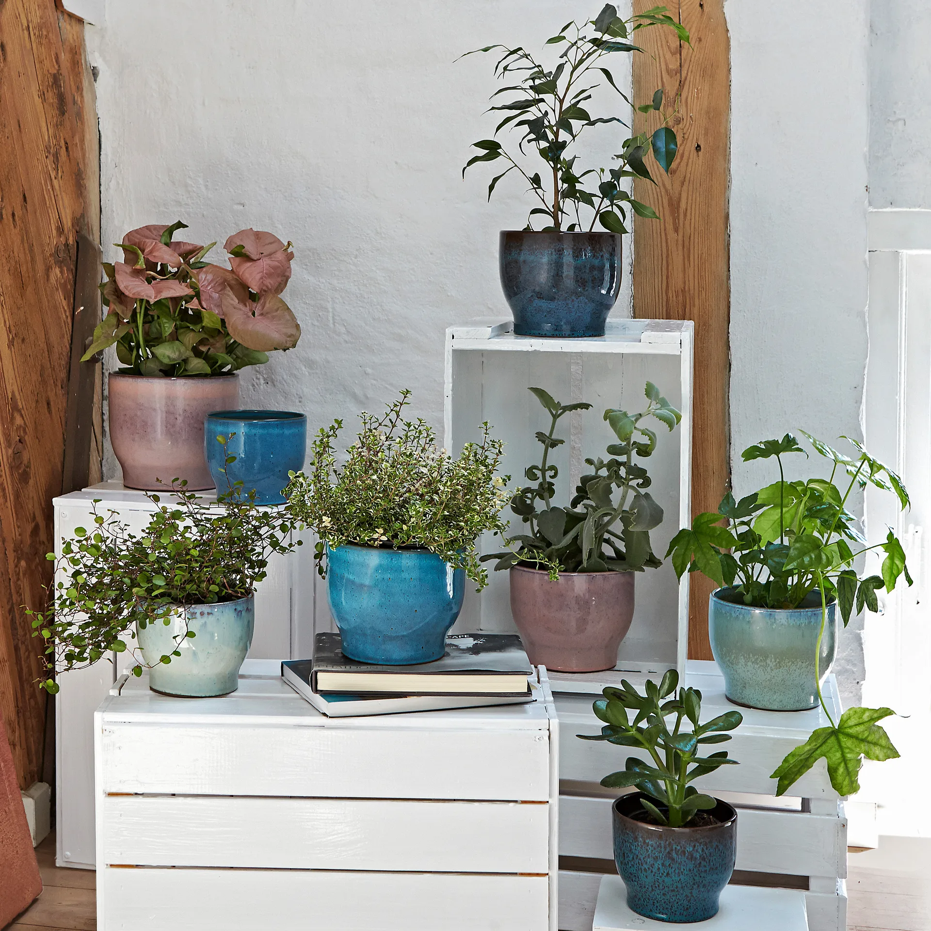 Knabstrup outdoor flower pot Ø14.5 cm, sea green Knabstrup Keramik