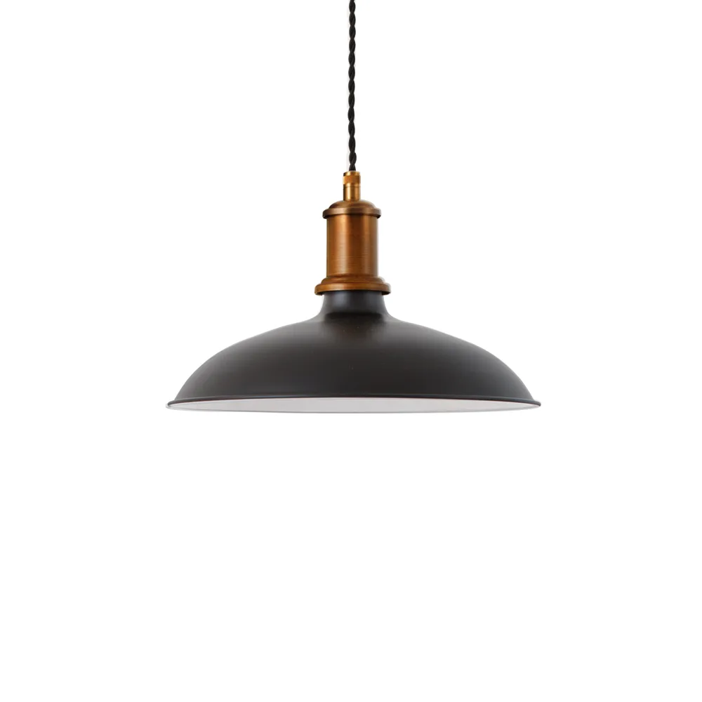 Kavaljer pendant, Black matte, raw brass, small Konsthantverk