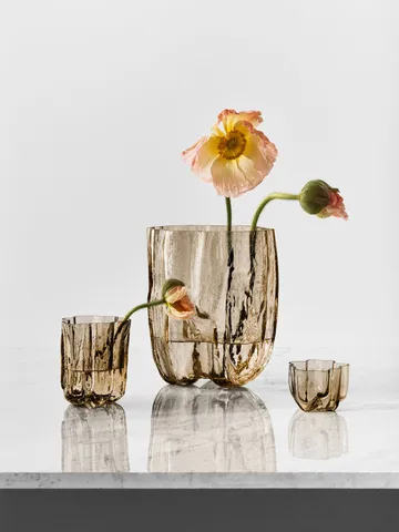 Crackle candle holder 5,8 cm - Taupe - Kosta Boda