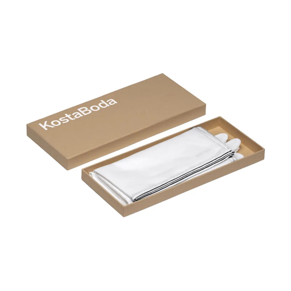 Kosta Boda glass care set box, White, small Kosta Boda