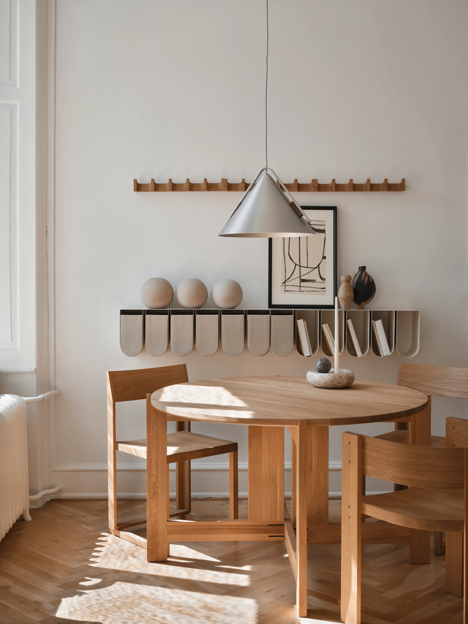Column coat rack 49 cm, Warm oiled oak Kristina Dam Studio