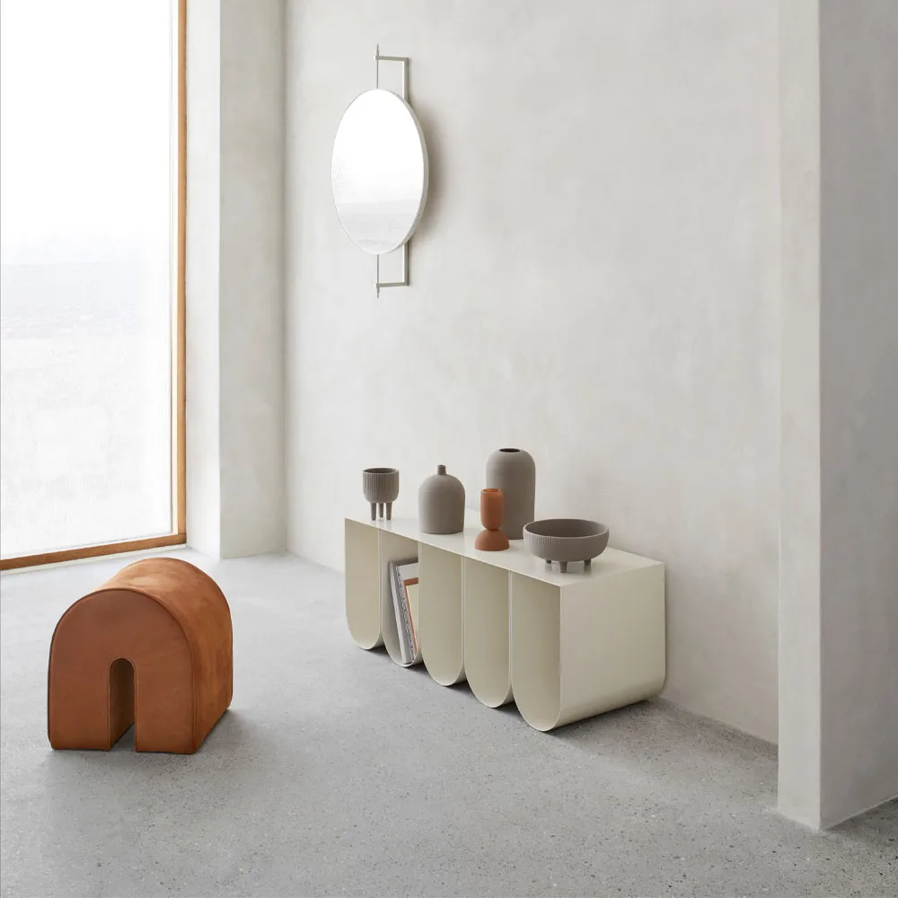 Curved bench, Beige Kristina Dam Studio