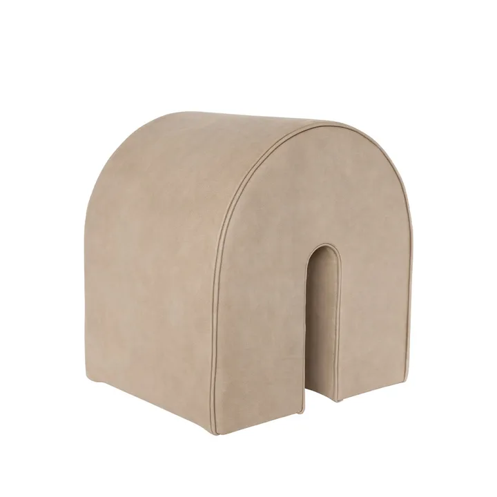 Curved pouf - Leather light brown - Kristina Dam Studio