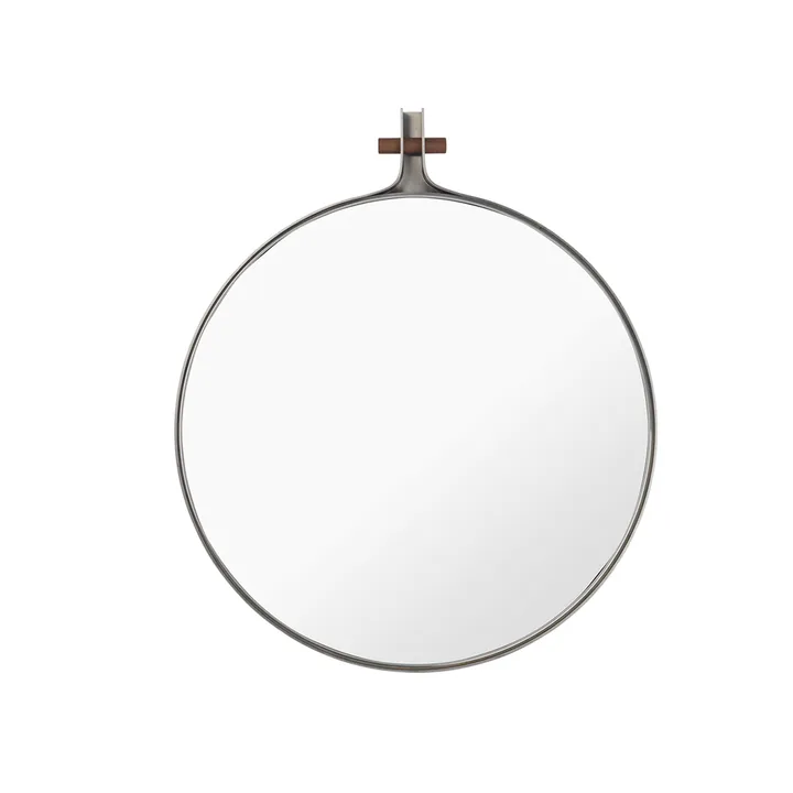 Dowel mirror - Stainless steel Ø35 cm - Kristina Dam Studio