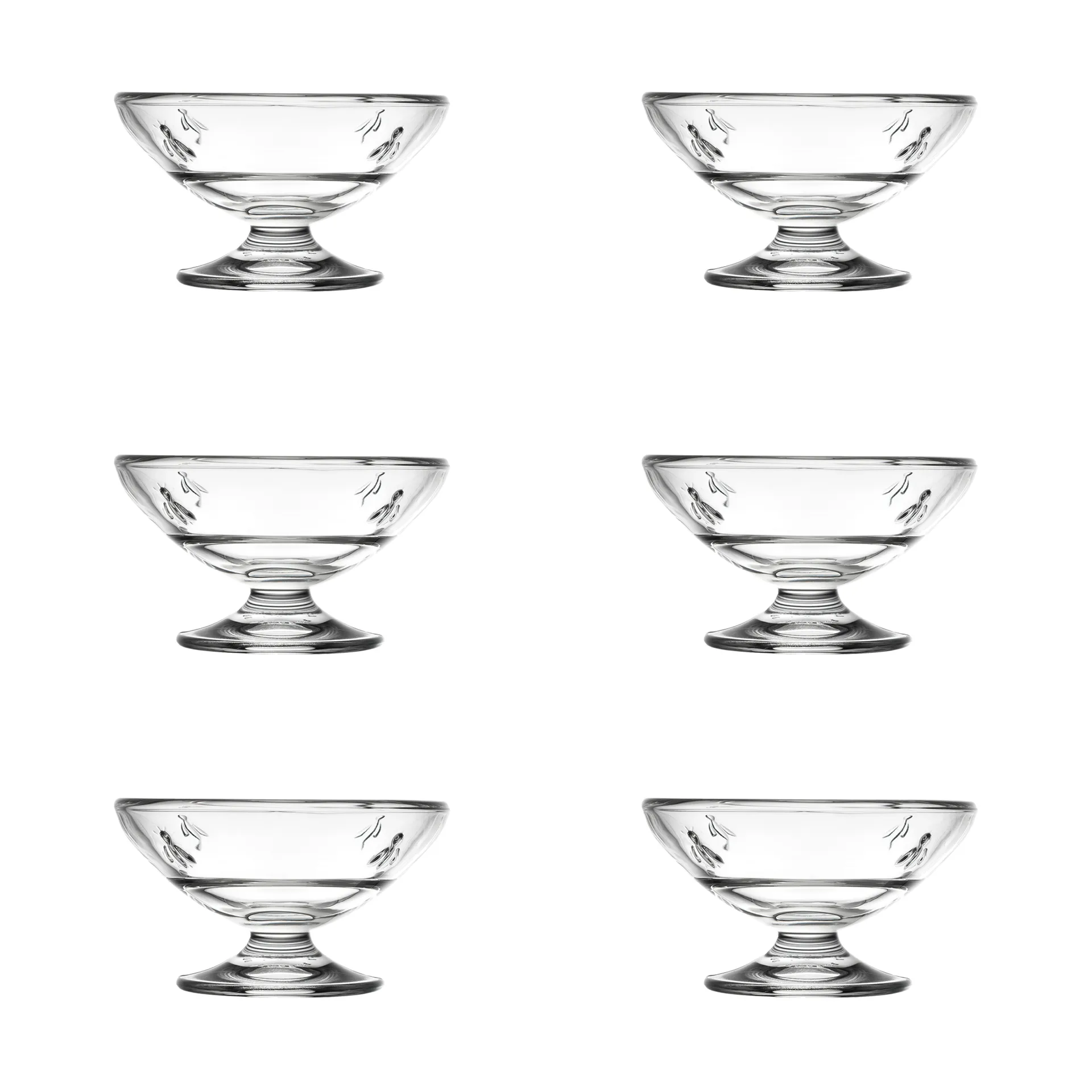 Abeille glass bowl on foot 20 cl 6-pack, Clear La Rochère