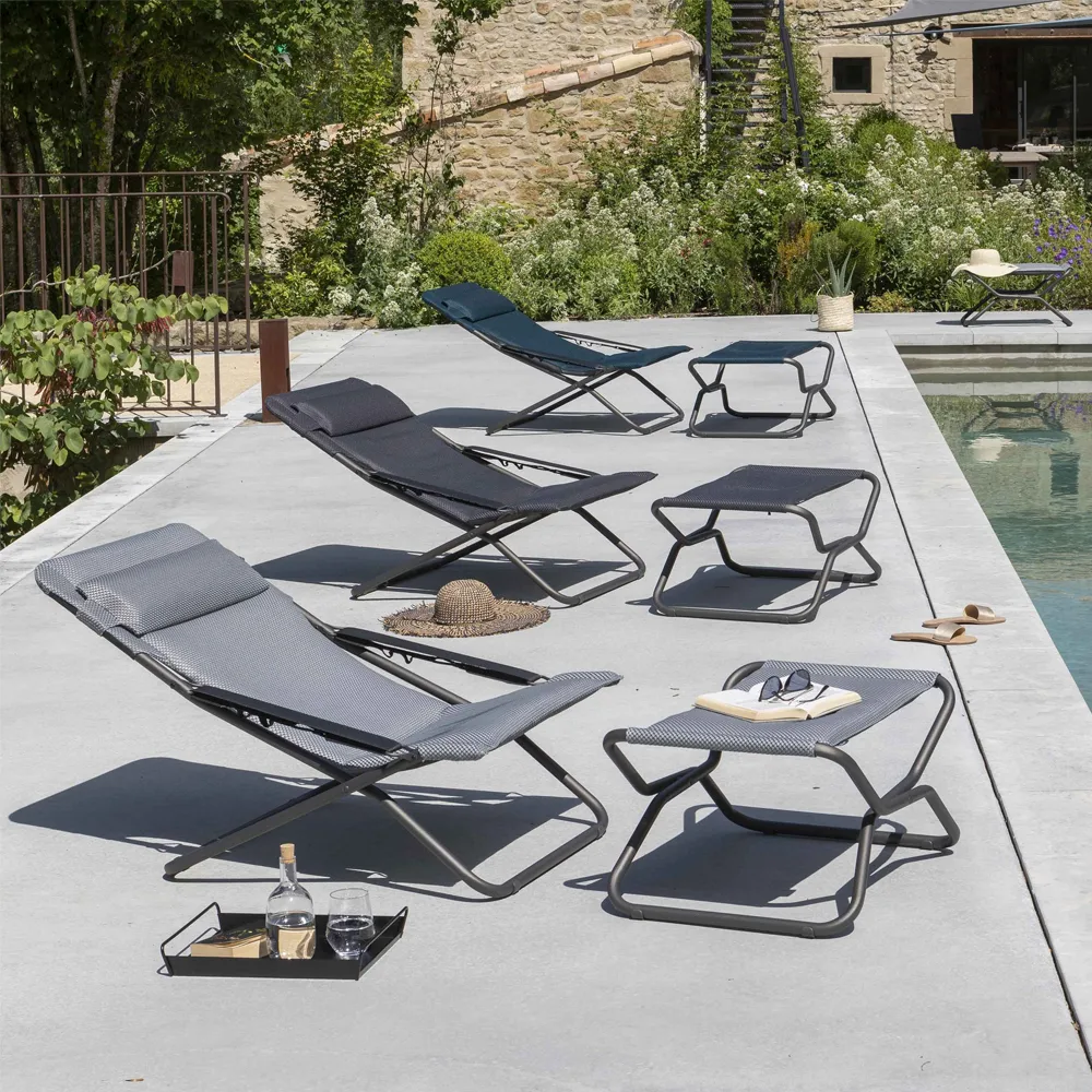 Transabed BeComfort sun lounger, Becomfort dark grey Lafuma