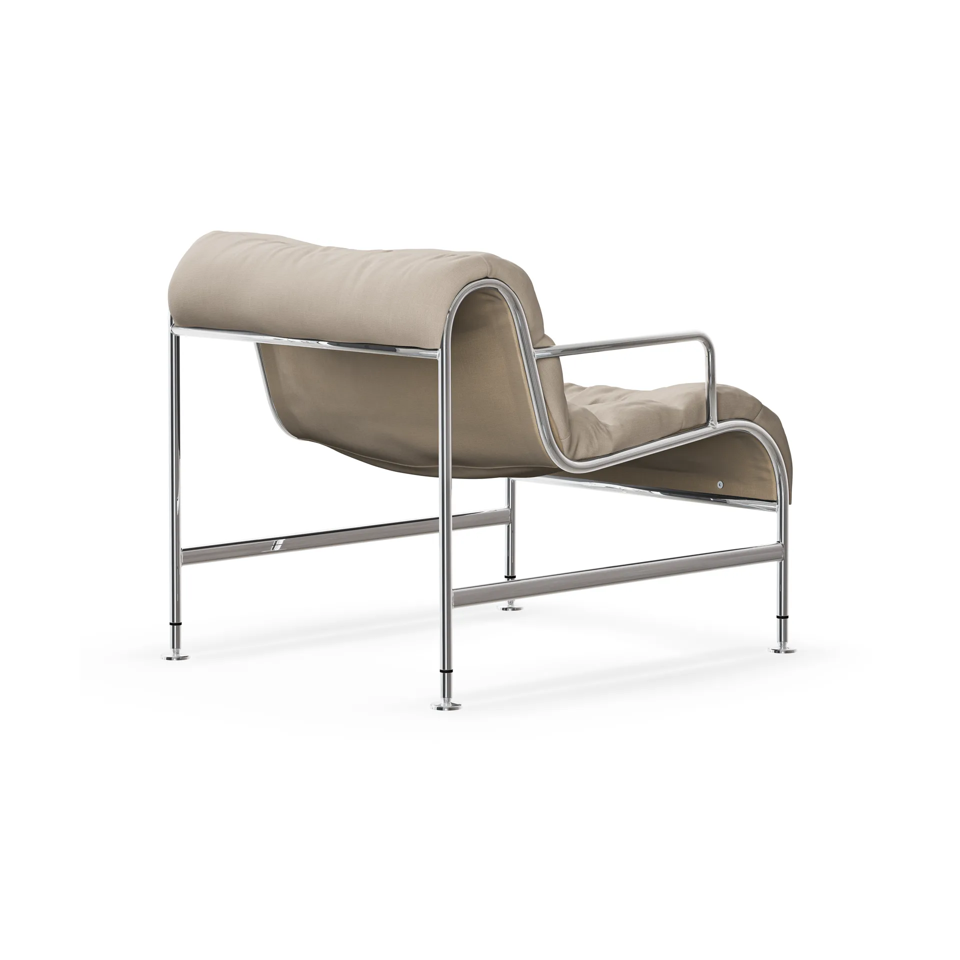Sunny armchair with armrests, Mauro Putty–chrome frame Lammhults