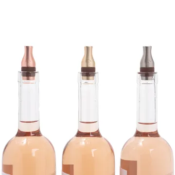 L'atelier du vin Le Trio bottle stoppers - Rose, silver and gold (matte) - L'Atelier du Vin