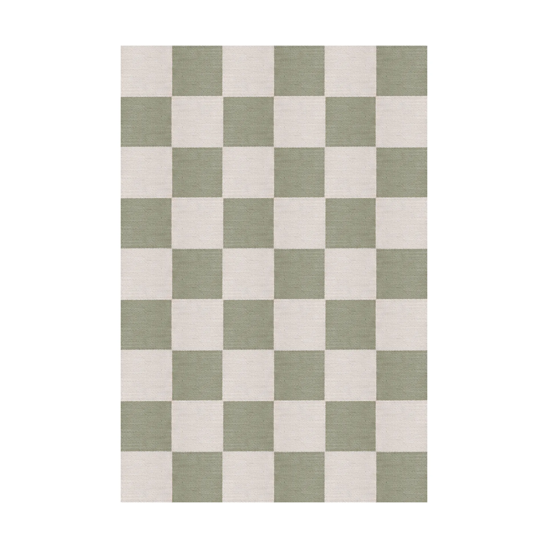 Chess wool rug, Sage, 250x350 cm Layered