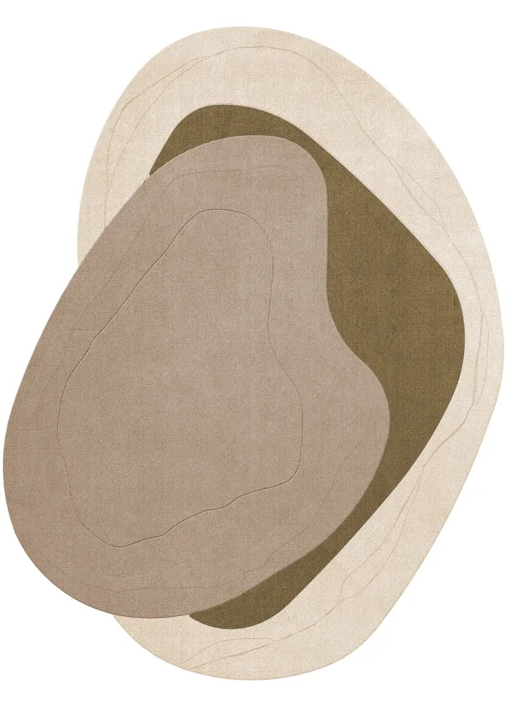 Erik Bratsberg Lozza wool rug - Olive, 210x270 cm - Layered