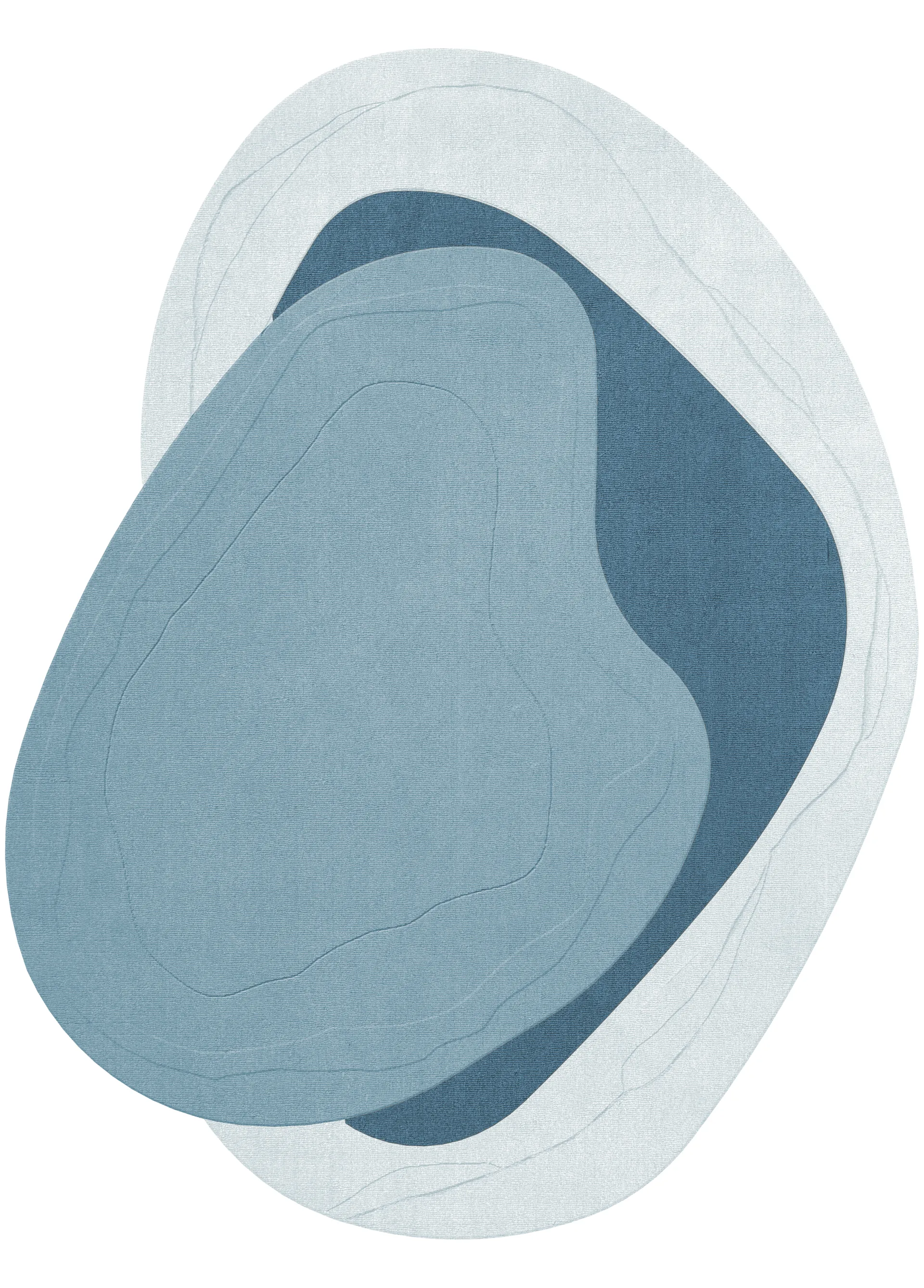 Erik Bratsberg Lozza wool rug, Teal, 230x300 cm Layered