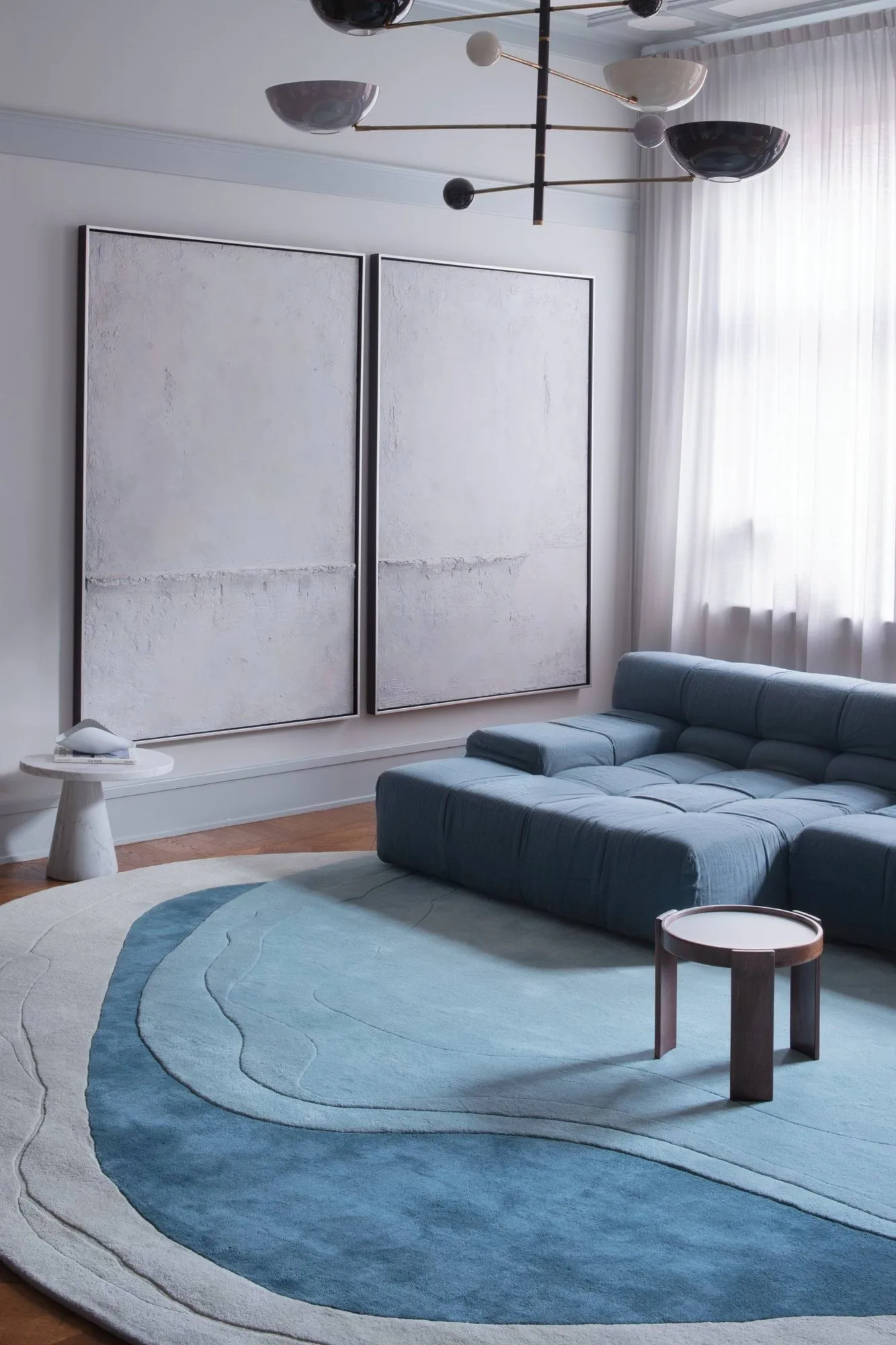 Erik Bratsberg Lozza wool rug, Teal, 270x350 cm Layered