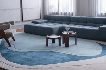 Erik Bratsberg Lozza wool rug - Teal, 300x400 cm - Layered