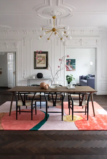 Flower Field wool carpet 180x270 cm - Pink - Layered