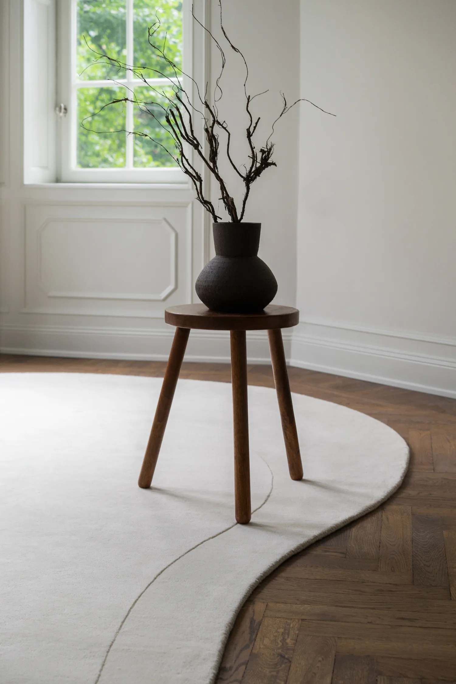 Residue wool carpet 235x350 cm, Bone White Layered