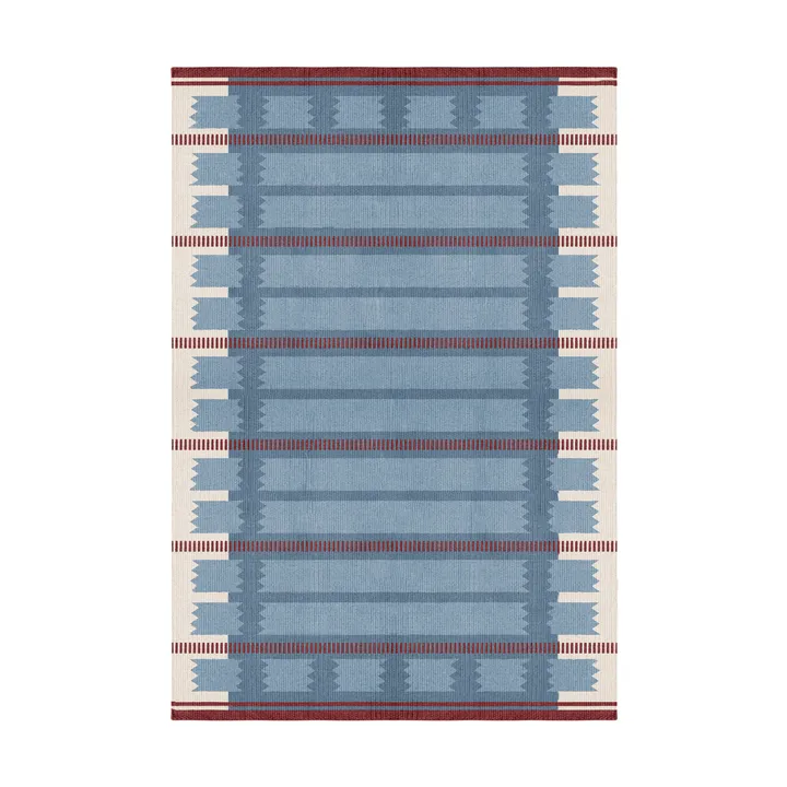 Röllakan Iris wool carpet - Petrol, 140x200 cm - Layered