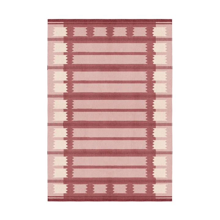 Röllakan Iris wool carpet - Rasberry, 140x200 cm - Layered