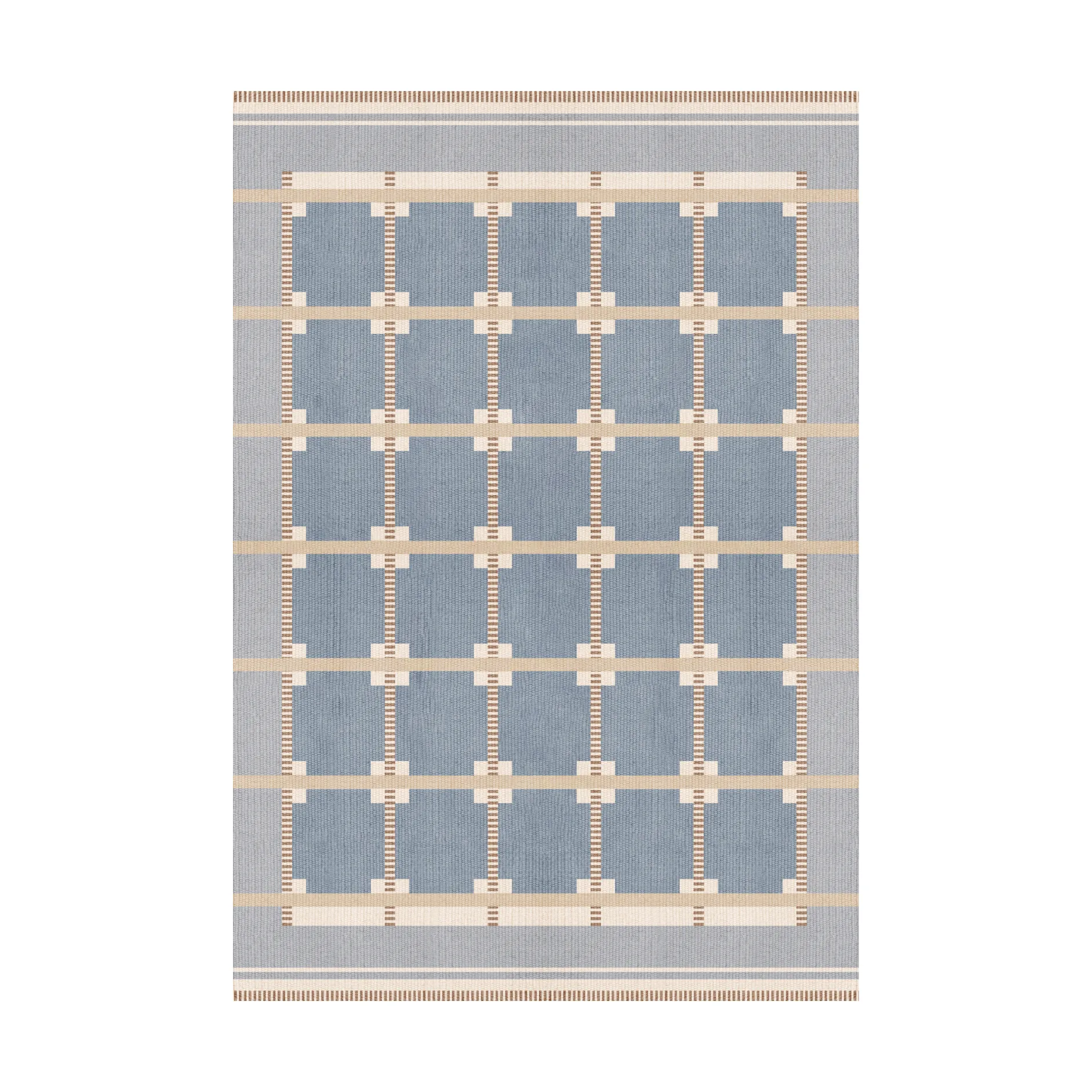 Röllakan Ruth wool rug, Summer sky, 140x200 cm Layered