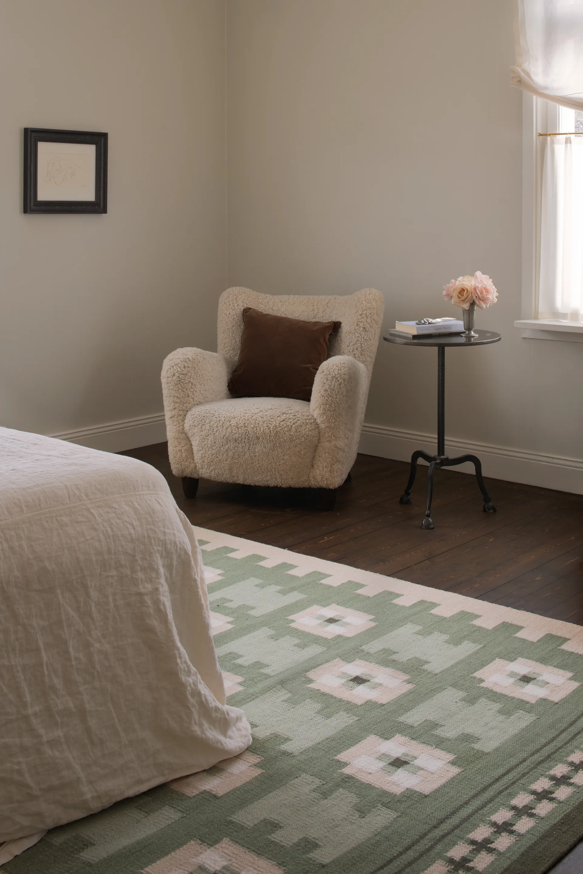 Röllakan Selma wool rug, Sage, 250x350 cm Layered