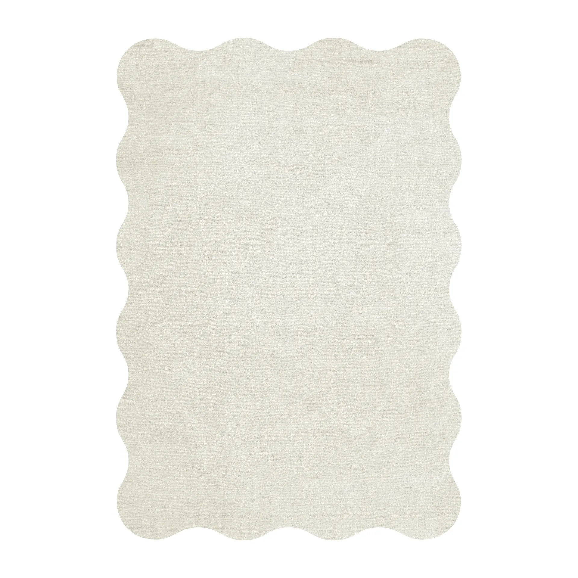 Scallop wool carpet 180x270 cm, Bone white Layered