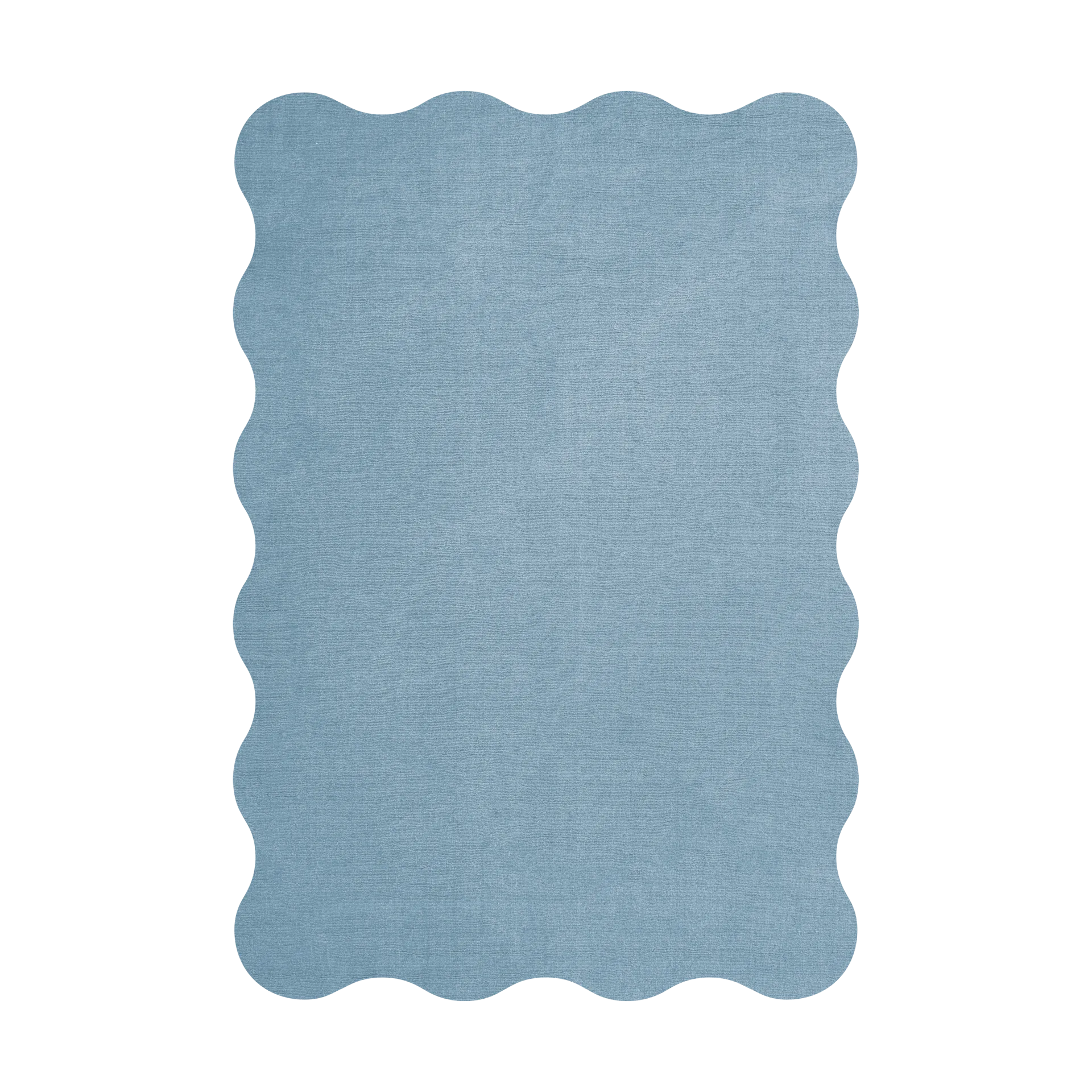 Scallop wool carpet 200x300 cm, Soft blue Layered