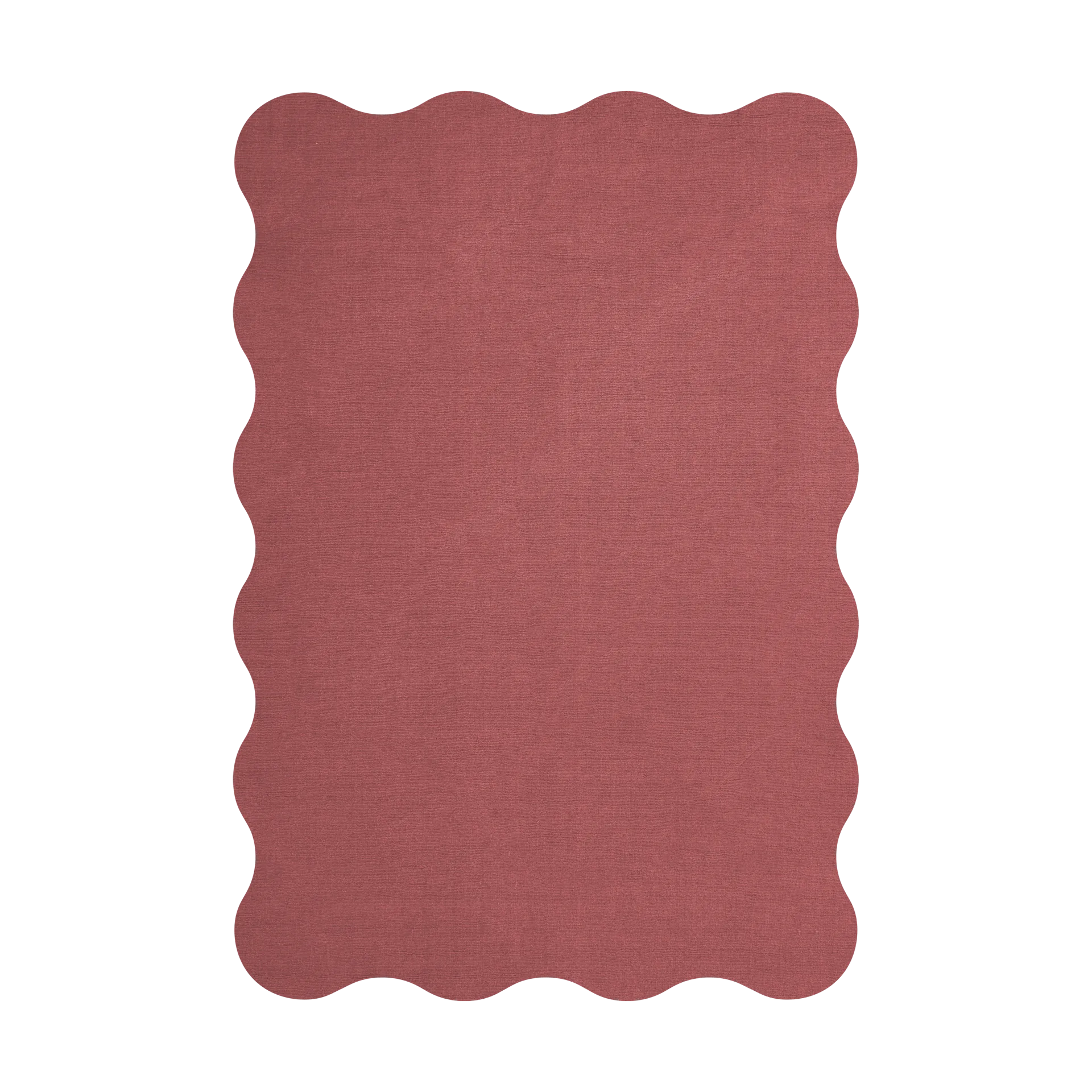 Scallop wool carpet 250x350 cm, Rosewood red Layered
