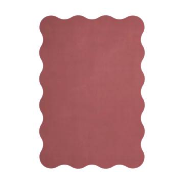 Scallop wool carpet 250x350 cm - Rosewood red - Layered